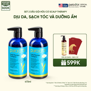  Bộ 2 Dầu Gội Hữu Cơ Giảm Gàu Kiềm Dầu Pura Dor Scalp Therapy & Healing Argan Oil 473ML 