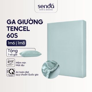  Ga giường Lụa Tencel 1m6 1m8 Sen Đá Home Bedding cao cấp trơn màu drap bo chun trải nệm 1m6x2m 1m8x2m bọc đệm mát lạnh 