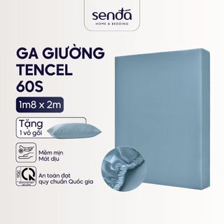  Ga giường Lụa Tencel 1m8x2m Sen Đá Home Bedding cao cấp trơn màu drap bo chun trải nệm 1m8 x 2m ra bọc đệm mát lạnh 
