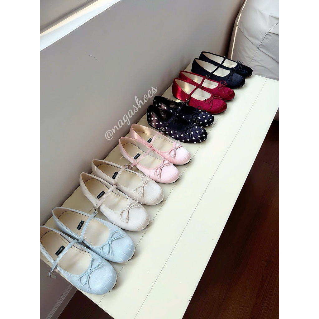  GIÀY BÚP BÊ NAGASHOES MŨI TRÒN ĐÍNH NƠ NAB110 