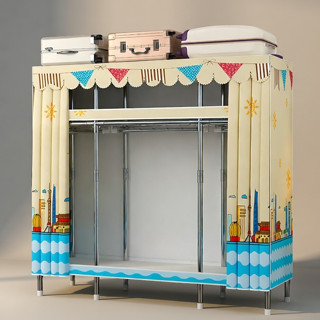  【Free Ship Tủ Quần Áo Tủ Vải Đựng Quần Áo Khung Thép Không Gỉ Chốt Nhựa Tủ Treo Quần Áo Lắp Ráp 