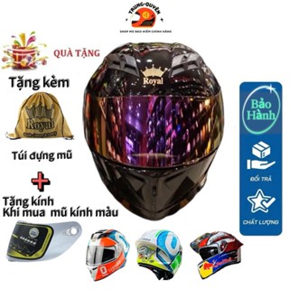  Mũ Bảo Hiểm Fullface 2 kính Chính Hãng Royal M266 Mua Mũ Kính Màu Tặng Kính & túi đựng mũ tiện lợi 