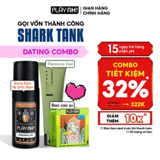  Dating Combo: Dung Dịch Vệ Sinh Nam Hương Nước Hoa 100ml + Gel Bôi Trơn Gốc Nước 100ml + Bao Cao Su PlayAh Hộp 3 