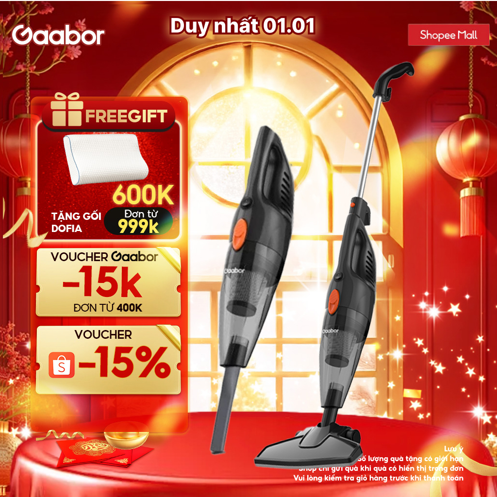  Máy hút bụi cầm tay có dây 2 in1 Gaabor GVCW-M15AS lực hút mạnh 16000PA tháo lắp tiện lợi nhỏ gọn dây dài 4.5m 