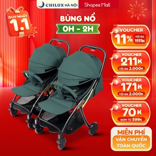  Xe đẩy đôi cho bé CHILUX D23 - GỒM 2 XE ĐẨY ĐƠN D23 VÀ BỘ 3 THANH NỐI DỄ DÀNG GẤP GỌN 