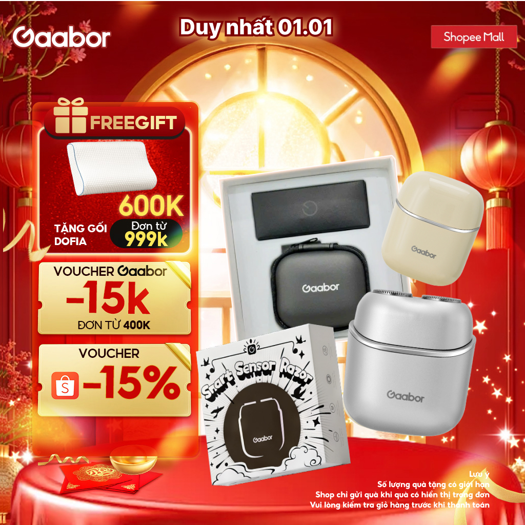  Máy cạo râu Gaabor ER-T01 đầu cạo 3D ôm vòng chống nước IPX7 nhỏ gọn dễ dàng mang đi - quà tặng nam 
