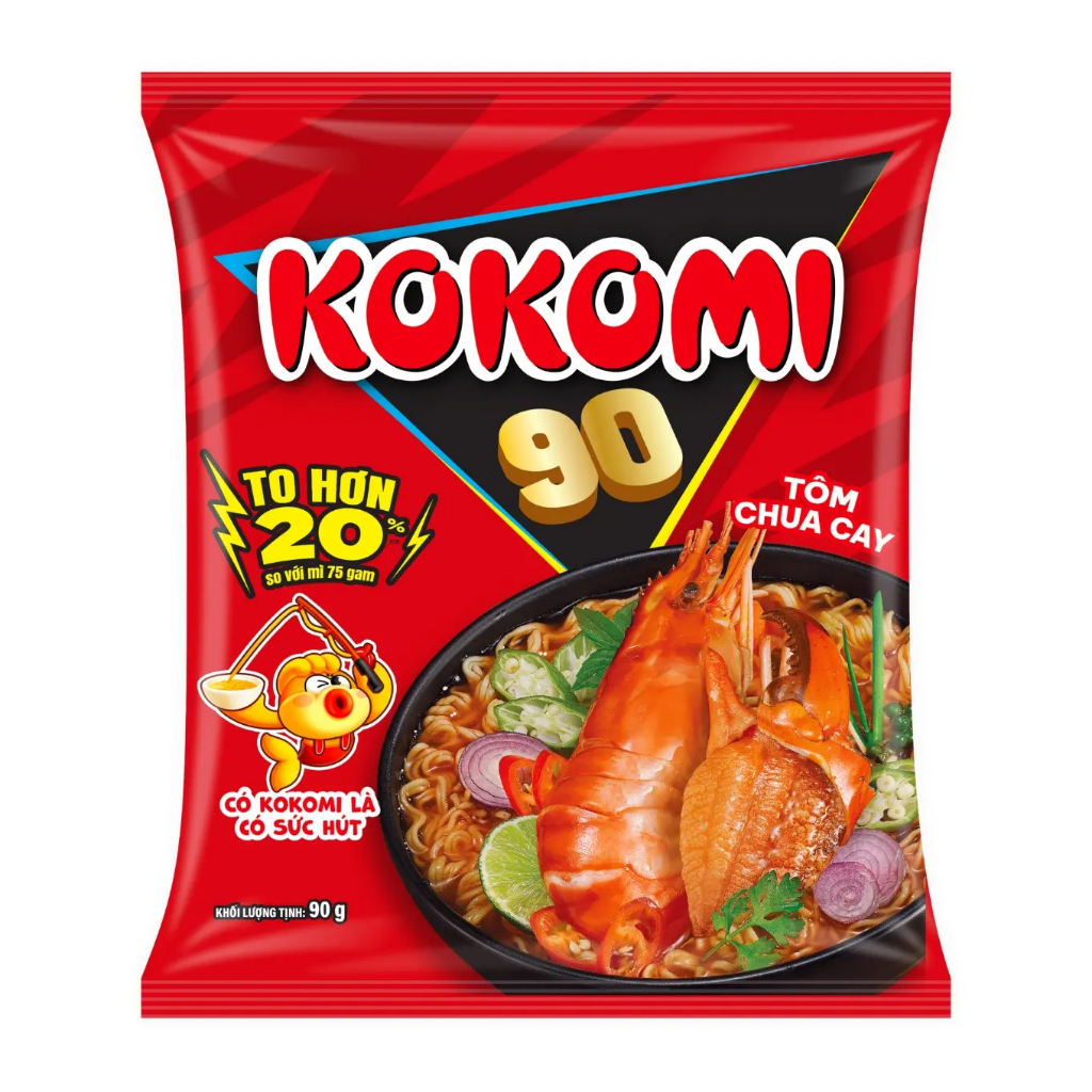 [GÓI LẺ] MÌ KOKOMI 90 TÔM CHUA CAY GÓI 90G