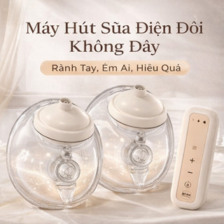  Máy Hút Sữa Điện Đôi Không Dây Rảnh Tay Pin Sạc Mô Phỏng Nhịp Bú Tự Nhiên Êm Ái Có Điều Khiển Từ Xa 