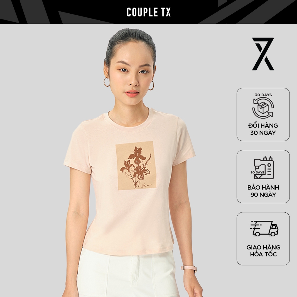 Áo Thun Nữ Couple TX Form Slim Fit In Chìm WTS 2356