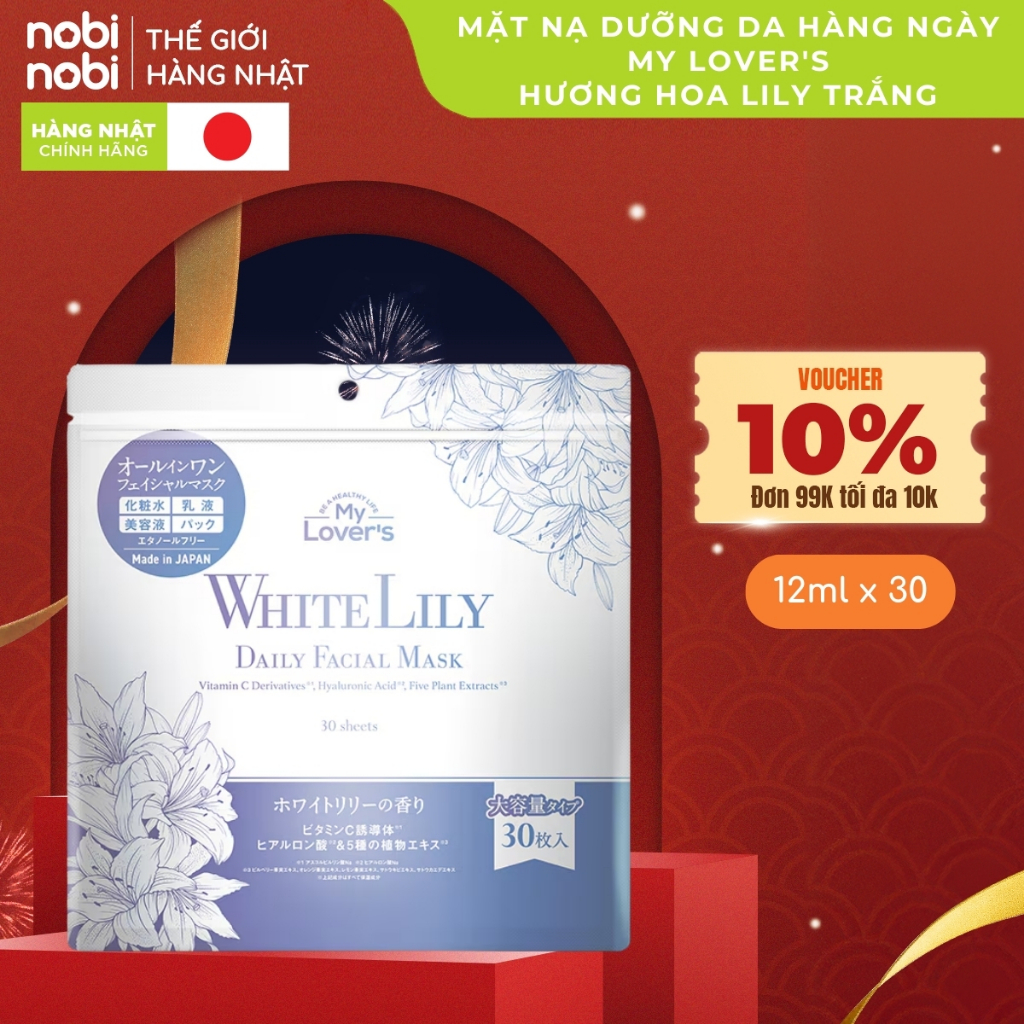 Mặt nạ dưỡng da hàng ngày My Lover's hương hoa Lily trắng - 12ml x 30