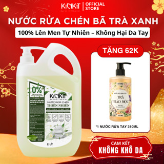  Nước Rửa Chén Hữu Cơ Không Paraben KinKit Can 2.1L Trà Xanh Lên Men Mềm Dịu Da Tay An Toàn Cho Bé 