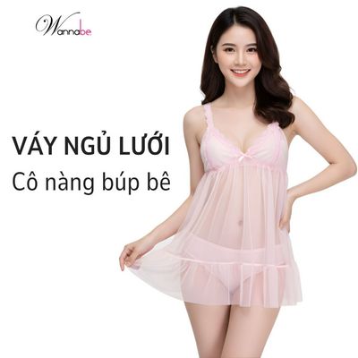 Váy ngủ sexy WANNABE DNC14 đầm ngủ mỏng manh trong suốt cách mặc đồ ngủ quyến rũ chồng