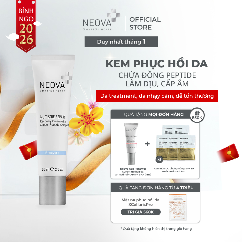 Kem phục hồi da tổn thương Neova Cu3 Tissue Repair 60g
