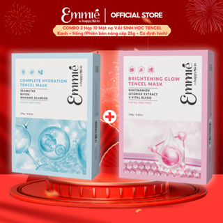  COMBO 2 Hộp 10 mặt nạ vải sinh học Tencel 25gx20  Phiên bản nâng cấp 25g + Có định hình  Emmie by HappySkin 