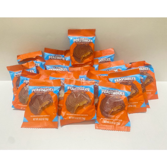 Socola MrBeast bơ đậu phộng FEASTABLES Creamy Peanut Butter Cup của Mỹ
