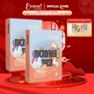  PHIÊN BẢN TẾT LIMITED COMBO 2 Hộp 10 Mặt nạ Vi sợi Microfiber MIX BST Cầu Sung Dừa Đủ Xoài 28gx20 Emmie by HappySkin 