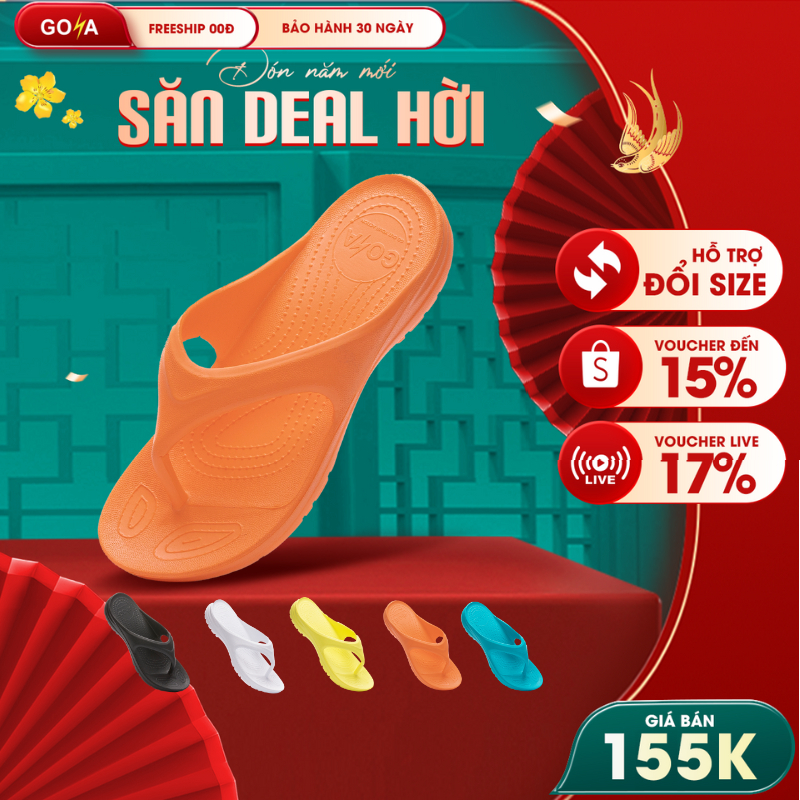 Dép thể thao chạy bộ Goya Flip GF23 full màu - Siêu nhẹ, siêu êm, thoáng khí, chống trơn trượt