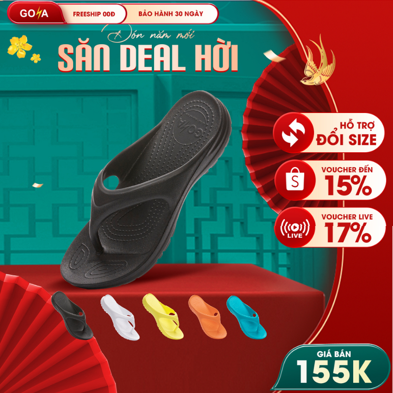 Dép thể thao chạy bộ Goya Flip GF23 full màu - chống trơn trượt siêu nhẹ, êm, thoáng khí