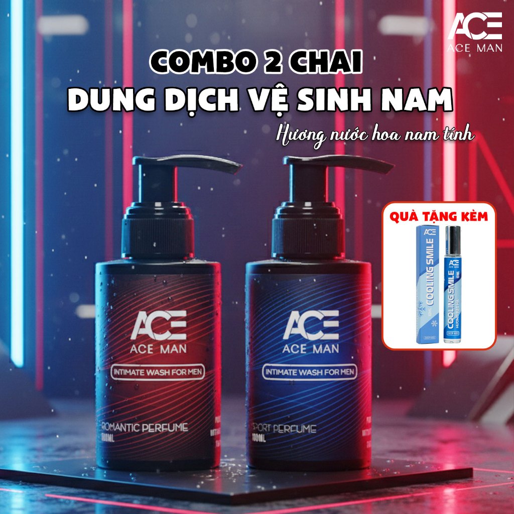 COMBO 2 chai dung dịch vệ sinh nam giới ACEMAN hương nước hoa 100ml/chai