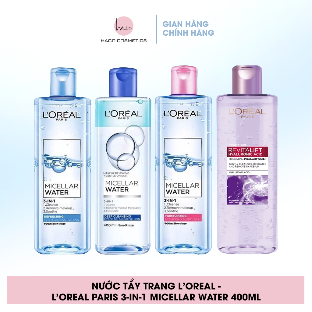 Nước tẩy trang L'Oreal Paris 3-in-1 Micellar Water 400ml