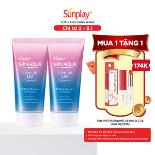   VB  Combo 2 Kem chống nắng nâng tông cho da tối màu Sunplay Skin Aqua Tone Up UV Essence Lavender SPF 50+ PA++++ 50g 