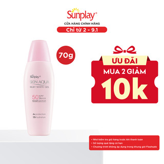  Kem chống nắng dưỡng trắng & dưỡng ẩm dùng mỗi ngày Sunplay Skin Aqua Silky White Eco Việt Nam SPF 50 PA++++ 70g  