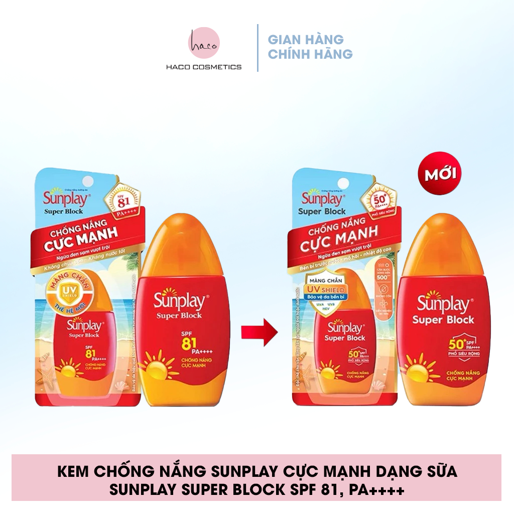 Kem chống nắng Sunplay cực mạnh dạng sữa Sunplay Super Block SPF 81, PA++++ 30g