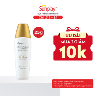  Kem chống nắng dưỡng trắng kiểm dầu dùng mỗi ngày dạng sữa Sunplay Skin Aqua Clear White Eco Việt Nam SPF50 PA++++ 25g 