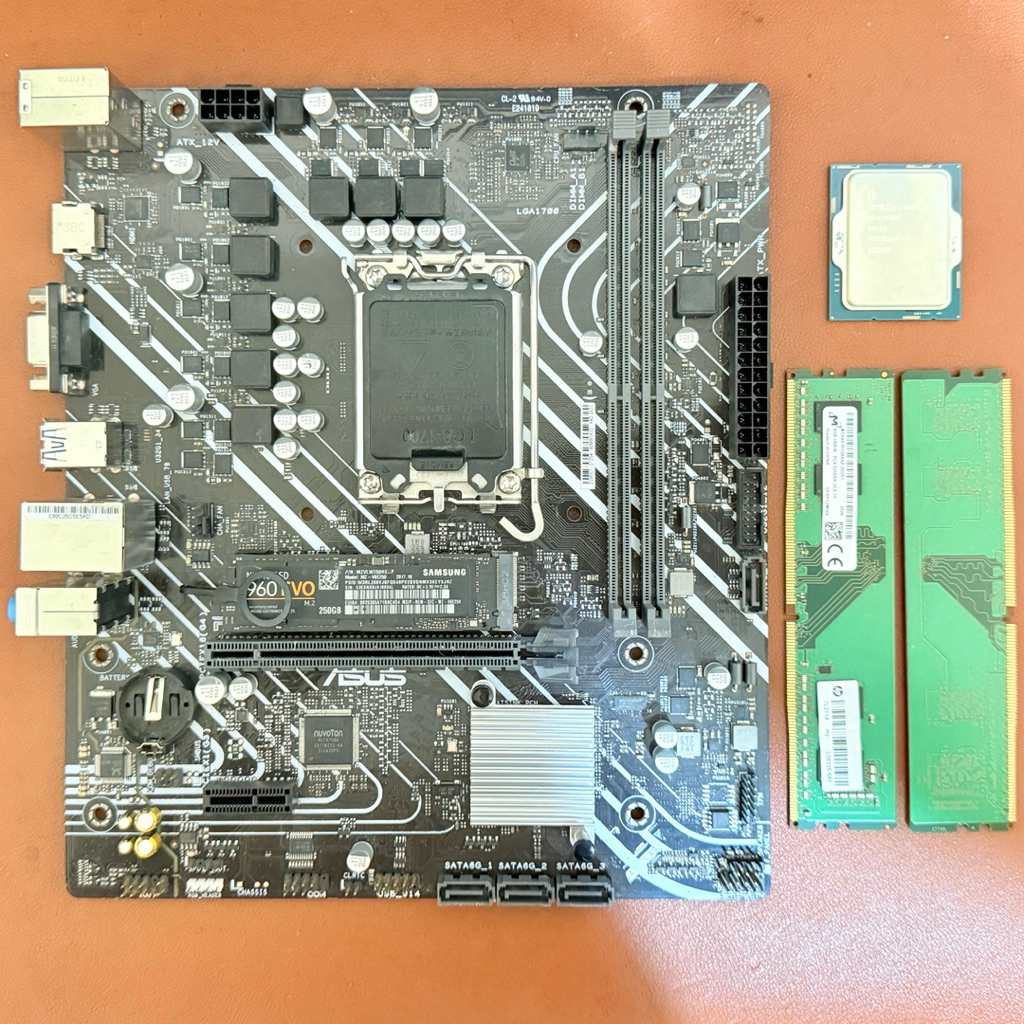 Combo Mainboard Asus H610M K Prime DDR4/CPU Intel Core i5 12400F/Ram 16G Bus 3200/SSD M2 960EVO 256G