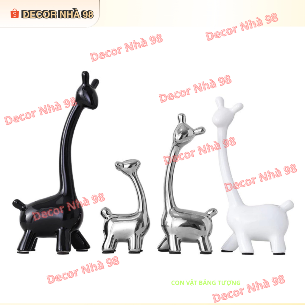 (HỎA TỐC) Bedivar Một Họ Bốn Hươu Trang Trí Nhà Phòng Khách Gốm Sứ Đồ Trang Trí Tủ Tivi Đơn