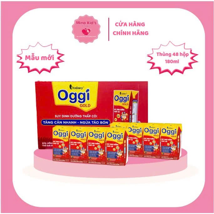 Thùng 48h sữa bột pha sẵn oggi 180ml