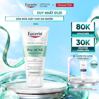  Sữa rửa mặt dạng bọt sạch sâu cho da nhờn Eucerin Pro Acne Cleansing Foam 50g 