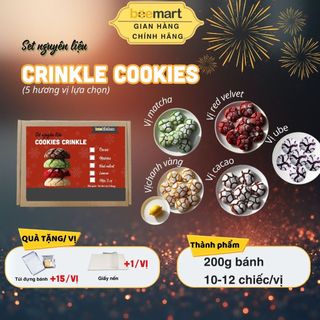   Tặng Túi đựng&Giấy nến  Set Làm Bánh Cookie Crinkle Nhà Bee - Thành phẩm 10-12 bánh đậm vị 