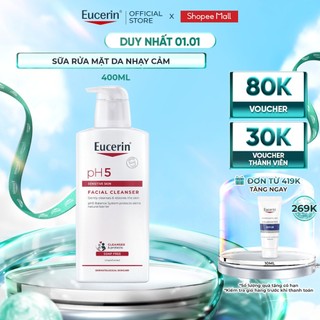  Sữa rửa mặt không gây kích ứng cho da nhạy cảm Eucerin pH5 Facial Cleanser 400ml 