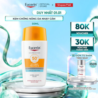  Kem chống nắng cho da nhạy cảm Eucerin Hydro Ultra Light SPF 50+ 50ml 