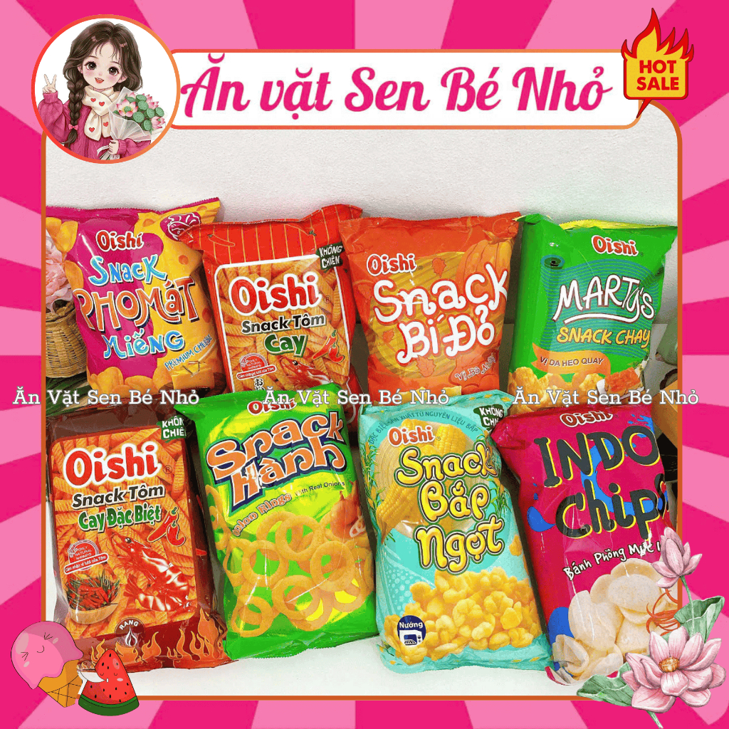 [GÓI SIÊU TO KHỔNG LỒ 110G] Bim bim Oishi đủ 8 vị hàng chính hãng