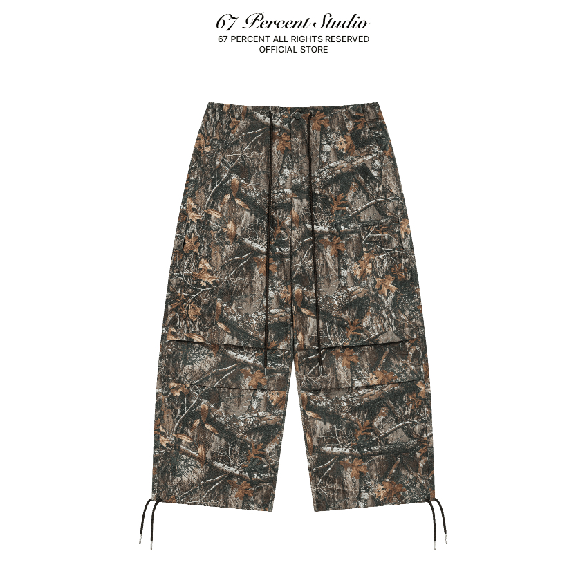 Quần Ống Rộng Hoạ Tiết Camo Cá Tính Chính Hãng 67PERCENT/67% - CAMO LEAF PANTS