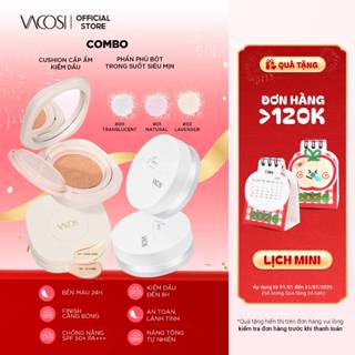  Combo Phấn Cushion & Phấn Phủ Vacosi VK15-VP11 Gồm 2 món: 1 Hộp Phấn Cushion và 1 Hộp Phấn Phủ 