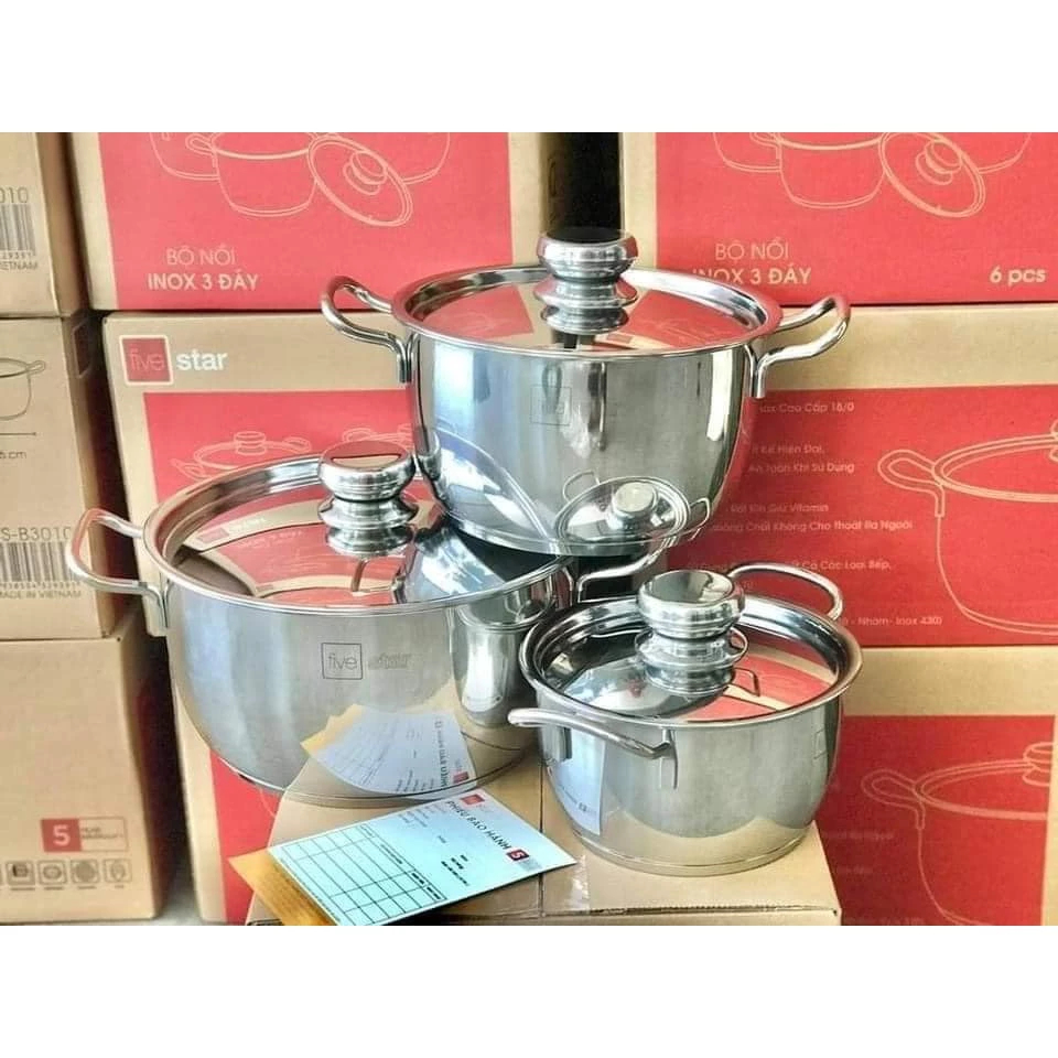 Bộ 3 nồi Fivestar chính hãng. Bảo hành 1 năm