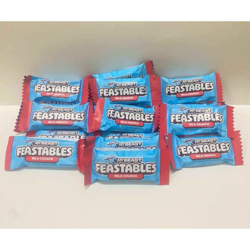 Socola Sữa Giòn MrBeast FEASTABLES Milk Crunch 10 thanh của Mỹ