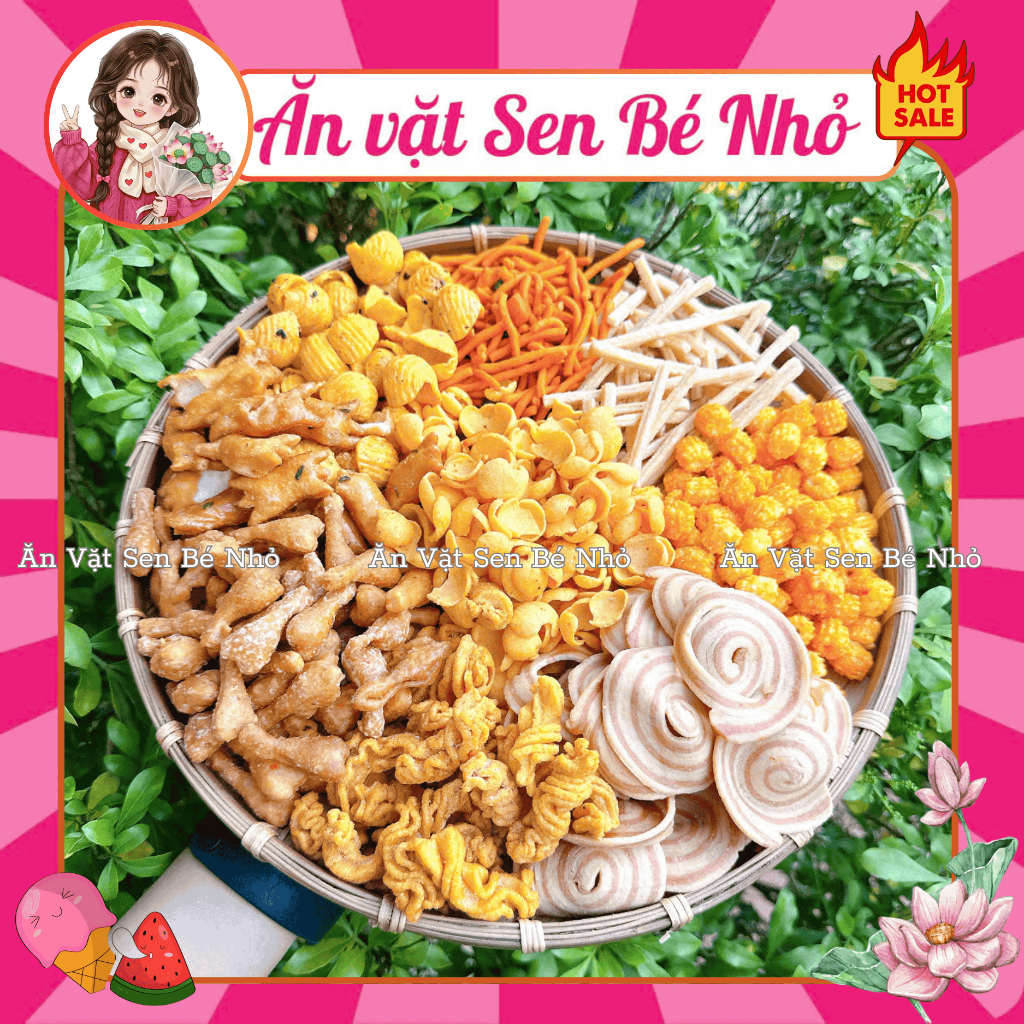 500G Snack Tá Lả Mix Vị Siêu Ngon Siêu Giòn Các Món Bim Bim Tá Lả HOT, đồ ăn vặt