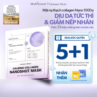   DEAL 5+1  Mặt nạ thạch collagen Nano phục hồi da nhạy cảm MediAnswer Calming Nanoshot Mask 37g | Hộp 5 miếng 