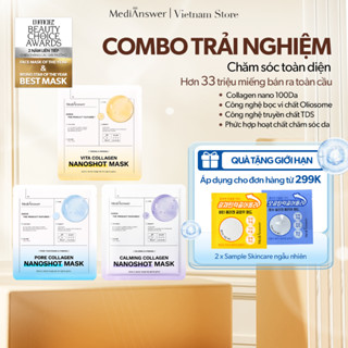   COMBO Trải nghiệm  3 Miếng mặt nạ Collagen Nanoshot MediAnswer Calming+Pore+Vita Collagen Nanoshot Mask  37g x 3  