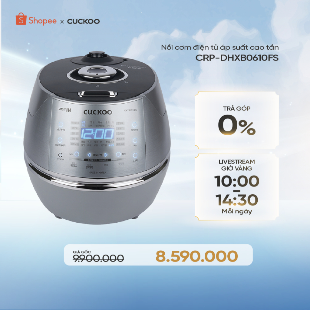 Nồi Cơm Điện CUCKOO 1.08 lít CRP-DHXB0610FS- Bản Nội Địa Tiếng Hàn - HÀNG CHÍNH HÃNG