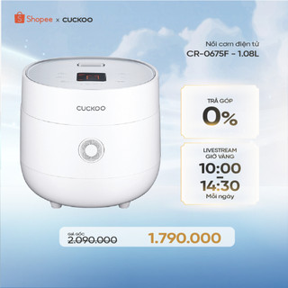  Nồi cơm điện tử CUCKOO CR-0675F phiên bản quốc tế 1,08 lít- Lòng nồi chống dính - Hàng chính hãng 