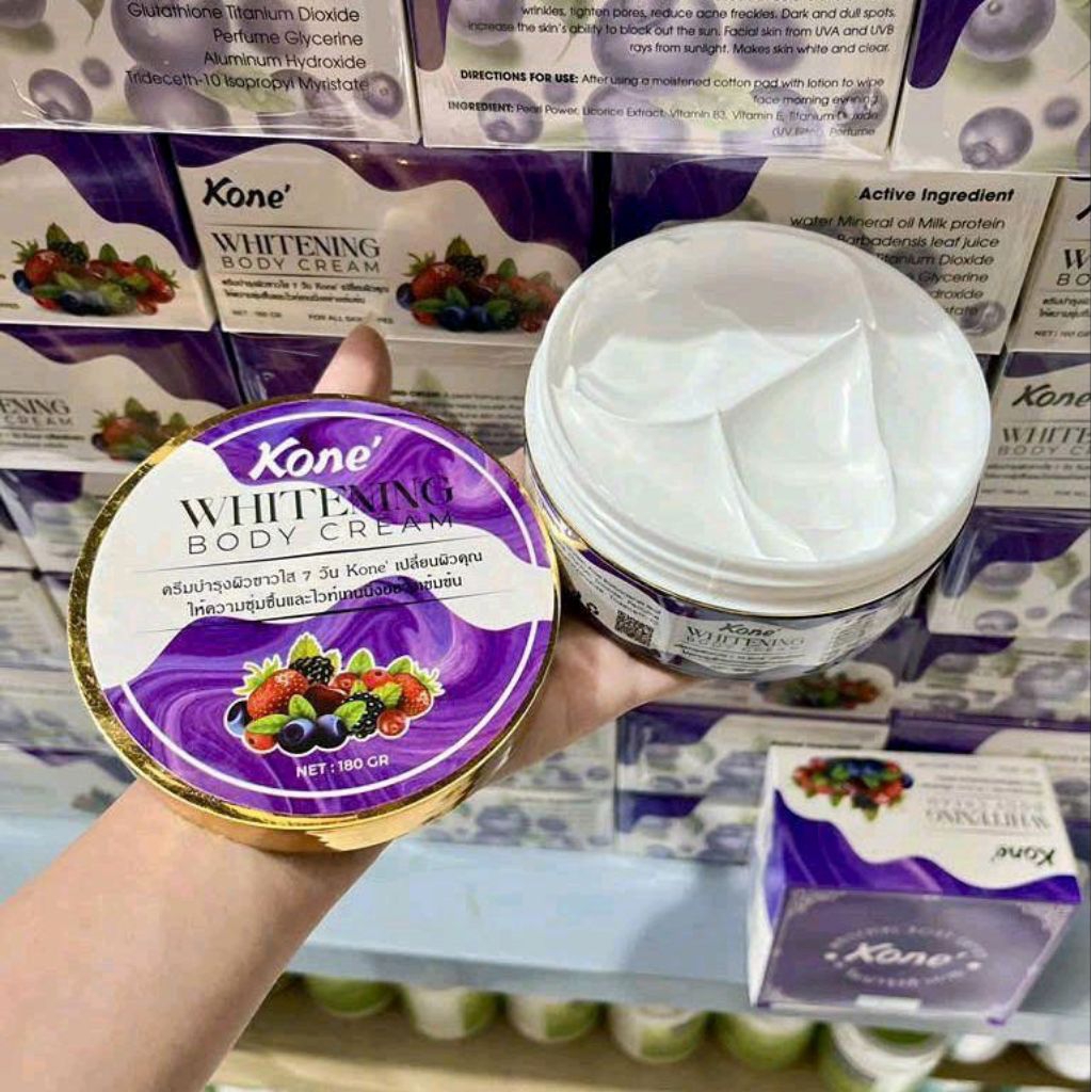 Kem dưỡng trắng da toàn thân Kone' Whitening- Body kone phiên bản mới mix dâu rừng gấp đôi trắng sán