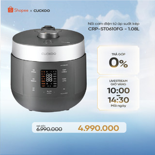  Nồi cơm điện tử áp suất kép Cuckoo 1.08L CRP-ST0610FG- Lòng nồi phủ men Xwall độc quyền 