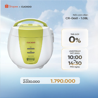  Nồi cơm điện Cuckoo 1L CR-0661 - màu xanh lòng nồi chống dính giữ ấm đến 24 tiếng 