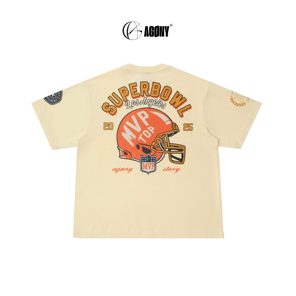 Áo Thun Los Angeles Superbowl MVP Màu Kem - Agony Story