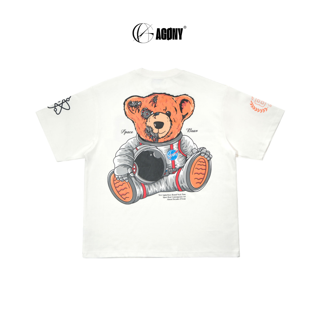 Áo Thun Gấu Phi Hành Gia Space Bear NASA Trắng – AGONY STORY